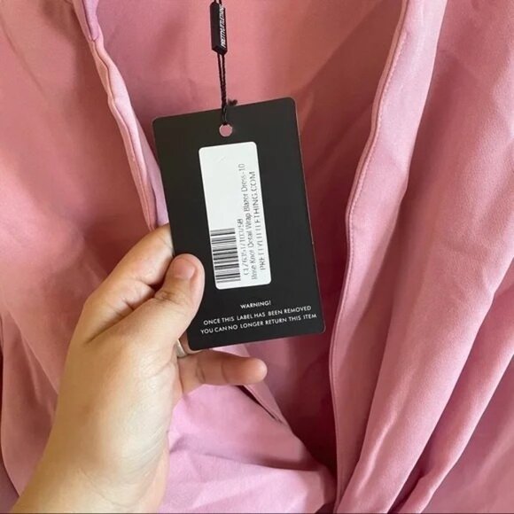 NWT PrettyLittleThing Rose Knot Detail Wrap Dress Pink Night Out Sexy Y2K - Picture 4 of 4